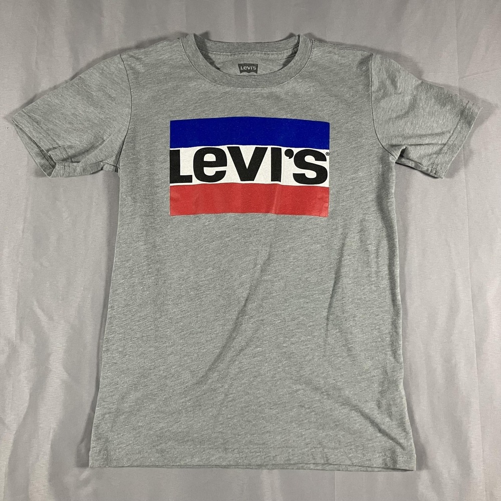 Levi's Shirt Youth 10-12 Gray Logo Graphic Short Sleeve Tee Top Crewneck T-Shirt